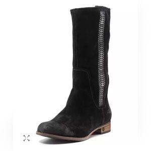 UGG Australia Annisa Mid Calf Boot (3183-Black Suede, Inner Side Zipper) size 7